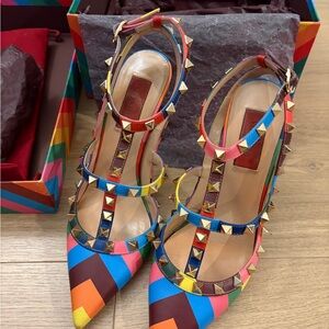 Limited edition Valentino Rock studs rainbow heels